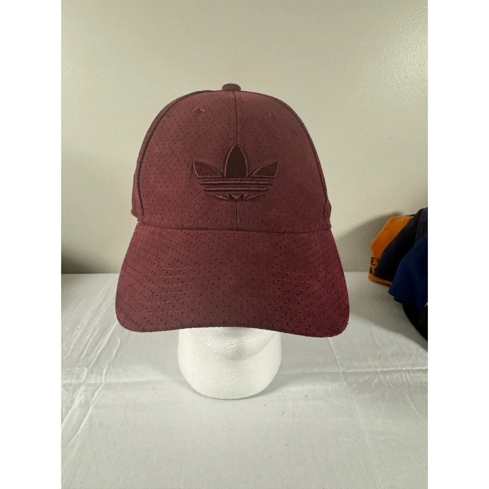 Adidas Originals Trefoil Snapback Hat Maroon Burgundy Perforated Mesh Cap